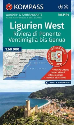 Produktbild von KOMPASS Wanderkarte 2444 Ligurien West - Riviera di Ponente, Ventimiglia bis Genua 1:60.000