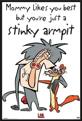 Image de I Am Weasel - Poster - Stinky Armpit + cadre amovible, Shinsuke® Maxi plastique noir, vitre acrylique