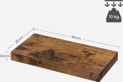 Produktbild von VASAGLE Schweberegal, Wandboard, 40 x 20 x 3,8 cm braun
