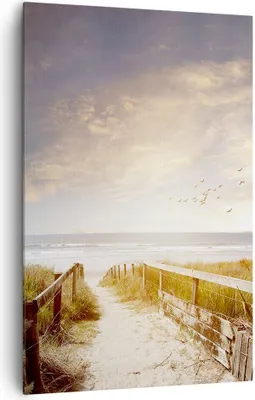 Produktbild von Bild auf Leinwand - Leinwandbild - Einteilig - Meer Weg Strand - 80x120cm - Wand Bild - Wanddeko - Wandbilder - Leinwanddruck - Kunstdruck - Wanddekoration - Leinwand bilder - Wandbild - PA80x120-5190