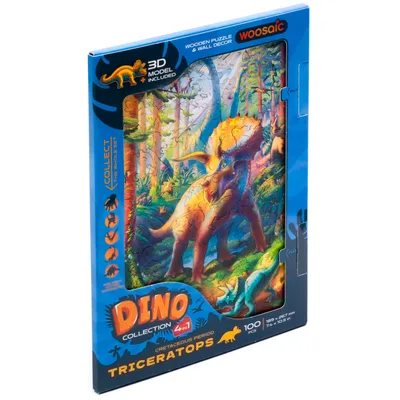 Obrázok produktu pre Drevené puzzle Dinosaurus -Triceratops