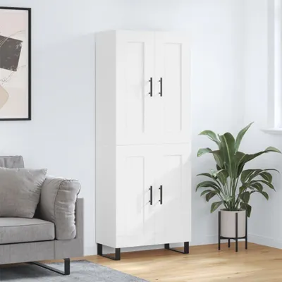 Productafbeelding van vidaXL Hoge kast, wit, 69,5 x 34 x 180 cm, houtvezel