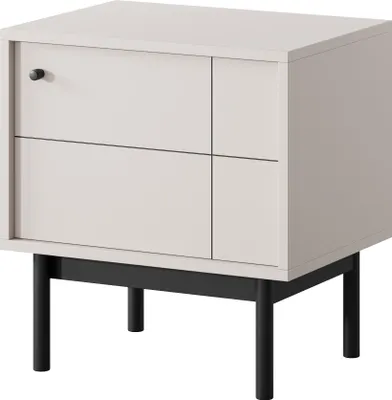Produktbild von Masseno Nachttisch GIAPPONESE Nachtschrank Beistelltisch für Schlafzimmer 53,5 x 56,6 x 39 cm Kaschmir