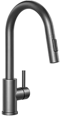 Produktbild von AICA Spültischarmatur Ausziehbar Säulenbrause Wasserhahn Küche 2 modi Hochdruck Mischbatterie Küchenarmatur Gunmetal Grau