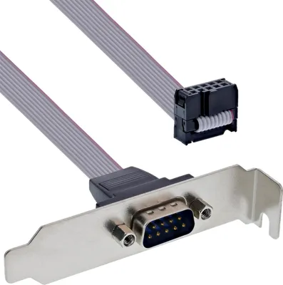 Produktbild von InLine® Serielles Slotblech, Low-profile, 9pol ST an 10pol BU-Leiste 1:1 0,6m