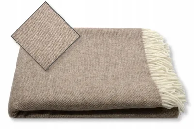 Produktbild von eStilex Wollplaid Neuseeländische Wolle Beige 150x200 cm