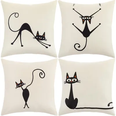 Produktbild von Kissenbezüge 45x45cm Boho Leinen 4er Set Dekorativ für Sofa Büro Auto Schlafzimmer Zuhause