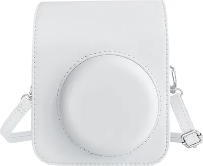 Produktbild von Easy Hood Schutzhülle und Tragbare Tasche für Instax Mini 12 Sofortbildkameras, Kunstleder Kameratasche Hülle, Portable Case Abdeckung mit Verstellbarem Gurt und Aufbewahrungstasche Weiß