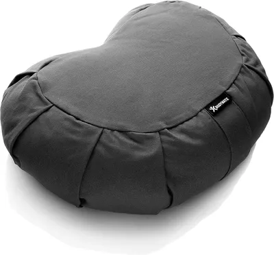 Immagine prodotto di Cuscino da yoga a forma di mezzaluna, 42 cm, con imbottitura in gusci di grano saraceno, rivestito in cotone, ideale per la meditazione