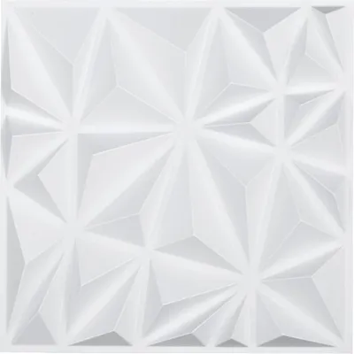 Immagine prodotto di set di 33 pannelli murali 3D 30x30cm - rivestimento murale in PVC bianco diamante - decorazione murale di  per interni moderni