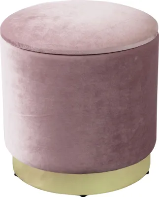Immagine prodotto di Milani Home - pouf contenitore rotondo, velluto, seduta contenitore poggiapiedi, rosa, 37 x 37 x 40 cm