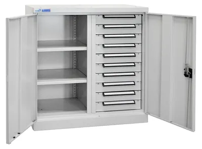 Produktbild von ADB Universalschrank mit 2 Fachböden und 10 Schubladen