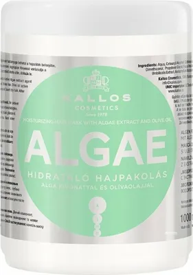Produktbild von Kallos Algae Moisturizing Hair Mask 1000ml, 1000 ml, Frauen, beschädigtes Haar, Stumpfes Haar, Feuchtigkeitsspendend, Nährend, Reparatur, Keratin, Olivenöl, Panthenol, Topf