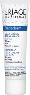 Obrázek produktu pro Uriage Bariéderm Cica-Cream, Krémová, Unisex, Ochana, Oprava, Vyhlazující, Ošetření, Problematická pleť, Citlivá pokožka, 100 ml, Tuba