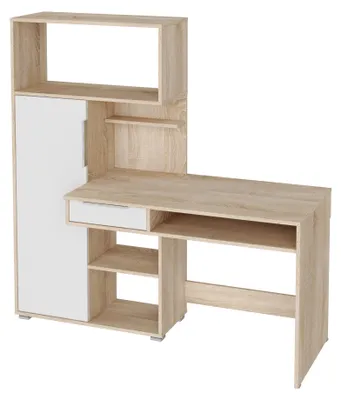 Produktbild von SCHREIBTISCH Sonoma Eiche, Weiß 150/149/92