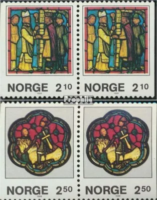 Produktbild von Briefmarken Norwegen 1986 Mi 958Dl/Dr-959Dl/Dr Paare (kompl.Ausg.) postfrisch Weihnachten