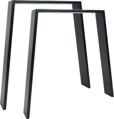 Produktbild von Natural Goods Berlin Möbelkufen CLASSIC, Tischkufen, Tischbeine, Tischgestell, Bankbeine, Schwarz, B55/75xH72 cm, 2 Stück