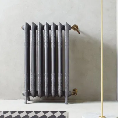 Produktbild von Casa Padrino Luxus Barock Heizkörper Dunkelgrau / Antik Messing 60,5 x H. 76 cm - Italy