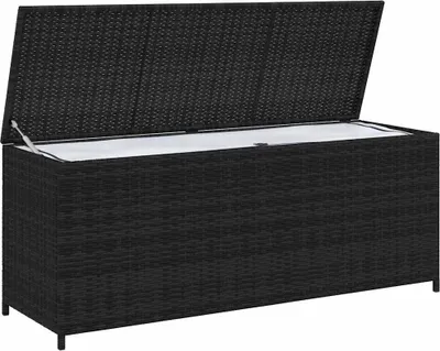 Obrázok produktu pre vidaXL Záhradný odpočinkový box čierny 150x50x60 cm Poly ratan