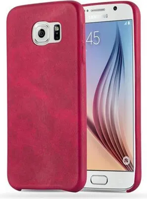 Produktbild von Cadorabo Schutzhülle für Samsung Galaxy S6 Hülle in Rot Hard Case Handyhülle Kunstleder Etui