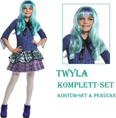 Produktbild von Twyla Kinder Kostüm & Perücke - Monster High - Größe: M / 122-128 (5-7Jahre)