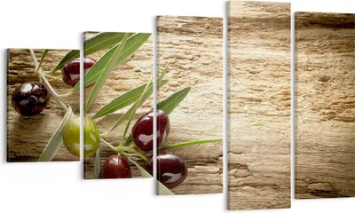Produktbild von Bild auf Leinwand - Leinwandbild - Oliv italien aroma diät - 100x60cm - Wand Bild - Wanddeko - Leinwanddruck - Bilder - Kunstdruck - Wanddekoration - Leinwand bilder - Wandkunst - EG100x60-2420