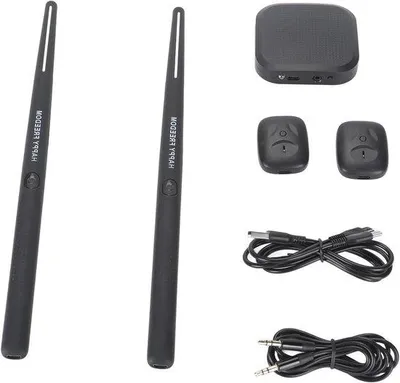 Immagine prodotto di Batteria elettronica portatile con sensore di movimento e funzione USB-MIDI. Include 8 suoni e pedali. Con bacchette in gomma e in acciaio.
