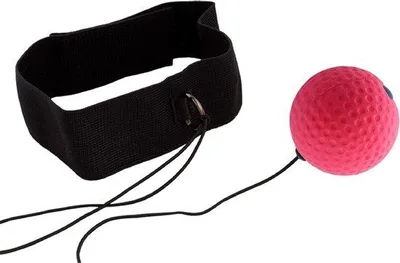 Image de Speedball, ballon d'entraînement de fitness, avec protection pour le front, boxe thaï, noir, cuir