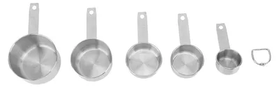 Produktbild von 5-teiliges Messbecher-Set, Edelstahl-Becher-Set, leicht zu reinigen, stapelbare Küchenhelfer zum Backen, Kochen