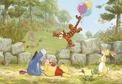 Zdjęcie produktu dla Disney fototapeta Winnie the Pooh zielonym - 612218 - 368 x 254 cm