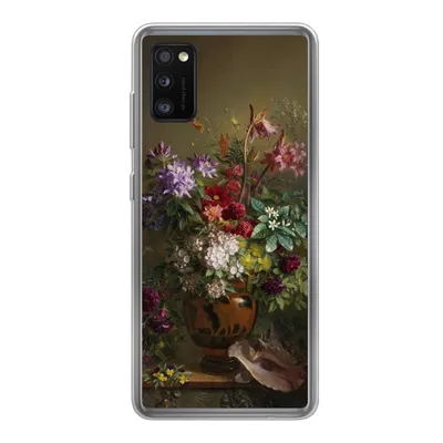 Produktbild von MuchoWow® Handyhülle Schutzhülle Hülle für Samsung Galaxy A41 Stilleben mit Blumen in einer griechischen Vase - Alte Meister - Kunst Silikon Softcase Handy Hülle - Mobiltelefon