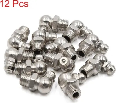 Image de 12pcs Graisseur M8x1 Coudé 90 degré Nickelé Raccord Graissage Nipple Auto