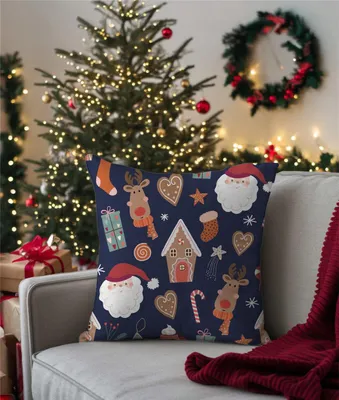 Produktbild von Weihnachten Winter Kissenhülle Dekokissen Weihnachtsmann