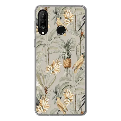 Produktbild von MuchoWow® Handyhülle Schutzhülle Hülle für Huawei P30 Lite Blume - Ananas - Vogel Silikon Softcase Handy Hülle - Handyhülle