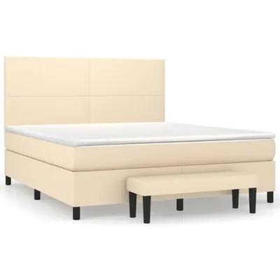 Produktbild von Boxspringbett mit Matratze Creme 160x200 cm Stoff