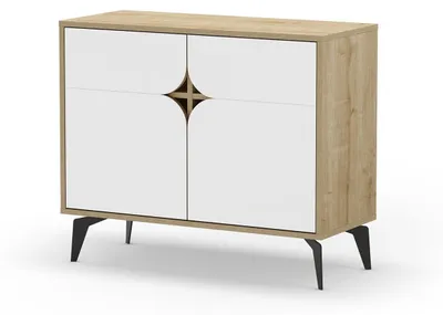 Image de CALICOSY - Buffet 2 portes avec pieds en métal L95 cm - FLORA