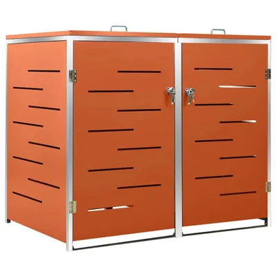 Produktbild von vidaXL Mülltonnenbox für 2 Tonnen 138x77,5x112,5 cm Edelstahl