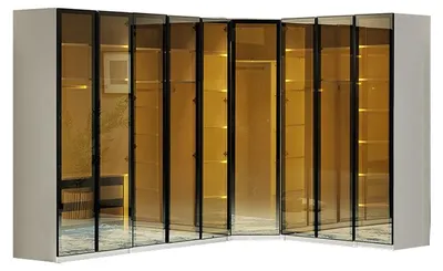 Produktbild von Kleiderschrank Eckkleiderschrank Schrank Schlafzimmer Glasschrank Modern Loft