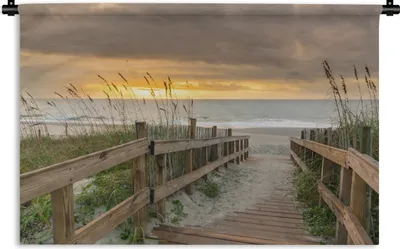 Produktbild von MuchoWow® Wandteppich Wandbehang Strand - Meer - Düne - Weg 120x80 cm Tapisserie Dekoration Wandtuch - Wanddekorationen - Wandtücher