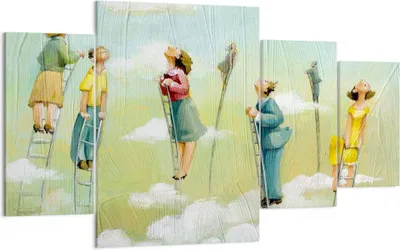Produktbild von Bild auf Leinwand - Leinwandbild - Abstraktion modern - 160x90cm - Wand Bild - Wanddeko - Leinwanddruck - Bilder - Kunstdruck - Wanddekoration - Leinwand bilder - Wandkunst - DL160x90-3642