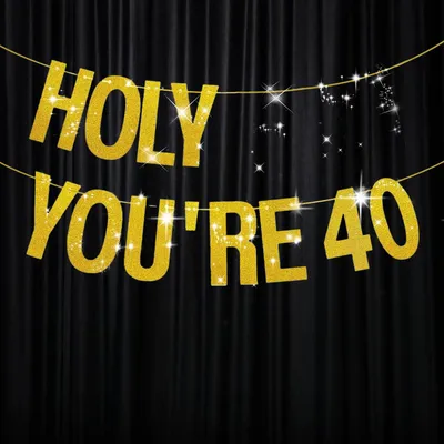 40. Geburtstagsbanner Du bist 40 – Glitzer Deko für Männer & Frauen