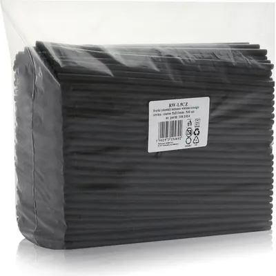 Produktbild von 500 Mehrweg Plastik Trinkhalme / Strohhalme schwarz flexibel 21 cm Ø 5 mm