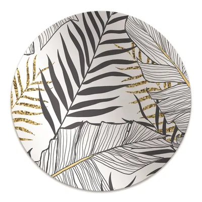 Produktbild von Rundmatte - Stuhlunterlage Bürostuhlunterlage - Rund Ø 100 cm - Bodenmatte - Fußmatte - Goldene Palmblätter