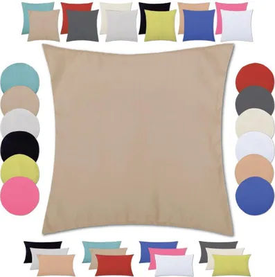 Produktbild von Kissenhülle (Serie Ellen) 40x40cm Zierkissenhülle Dekokissenhülle Dekokissen, Farbe: Sandgrau