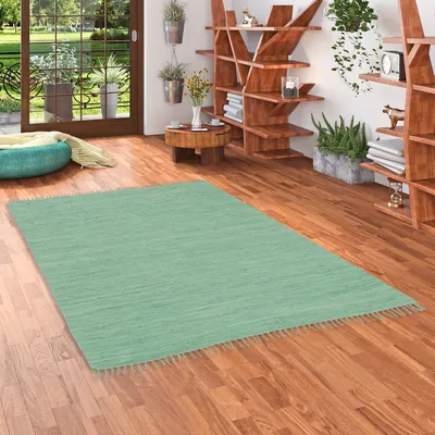 Produktbild von Baumwolle Natur Teppich Jolly Baumwolle Mint, Größe:160x230 cm
