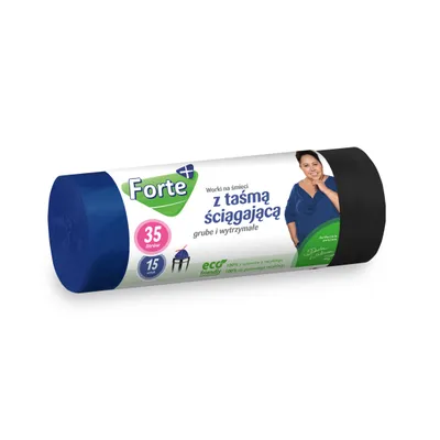 Produktbild von Forte Ldpe 35L Müllsäcke 15 Stück mit Gurt