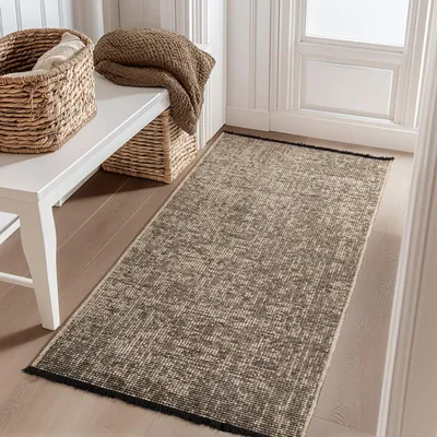 Produktbild von Carpetsale24, Baumwolle Teppich Chenille Waschbar, Boho-Stil, Rutschfest & Weich, für Wohnzimmer, Schlafzimmer, Grösse: 80x150 cm