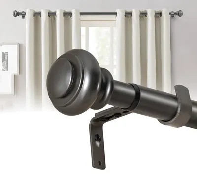 Ausziehbare Gardinenstange 2er-Set, 76-150 cm, Ø 25 mm, dunkelgrau