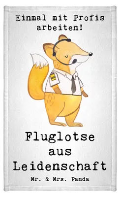Produktbild von Mr. & Mrs. Panda Frotteetuch Fluglotse Leidenschaft - Weiß - Geschenk, Handtuch Klein, Kleines, Spruch, Ausbildung, Gästetuch, Mini-Handtuch, Flugsicherung, Witzig