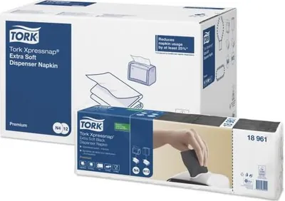 Produktbild von Spenderservietten Xpressnap Extra (N4-System) 16,5x21,3cm 2-lagig schwarz VE=8x5x200 Stück